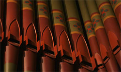 organ pipes closeup